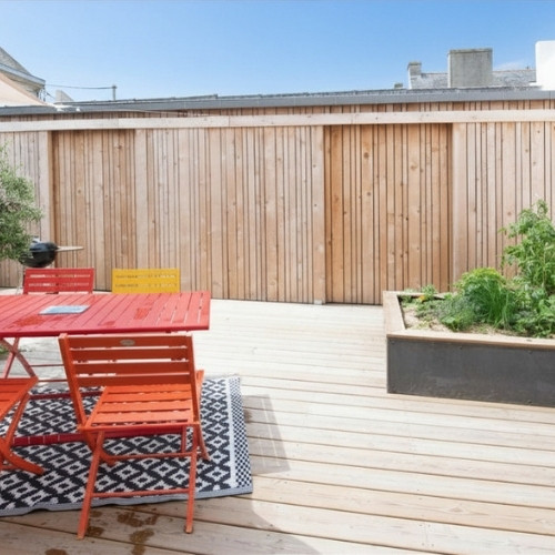 Terrasse Concarneau - Terrasse Lames Pin CL4 Prémium marron - Woodewood Finistère